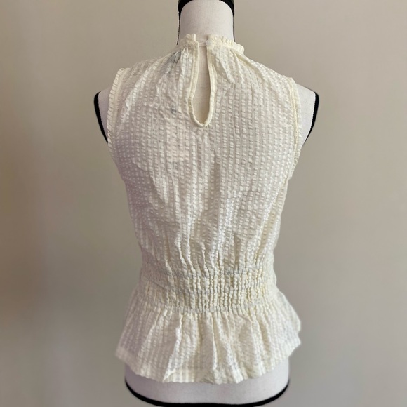 Maeve Textured Cream Sleeveless Blouse - Picture 2 of 3